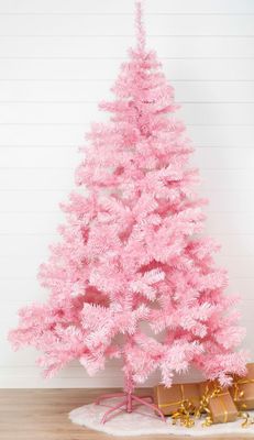 Weihnachtsbaum künstlich m. Metallständer 180cm rosa