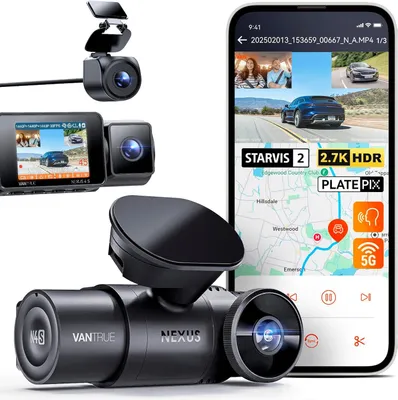 Obrázok produktu pre Dvojkanálová/trojkanálová palubná kamera - Palubná kamera do auta - Autokamera - Kamera do auta - Predná a zadná kamera - 2,7K + 2,5K + 2,5K
