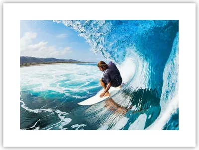 Produktbild von Poster - Poster ohne Rahmen - Surfen Surfer Ozean Welle - 40x30 cm - Wand Bild - Wanddeko - Wandbilder - Kunstposter - Wandposter - Bilder - Kunstdruck - Wanddekoration - Wandbild - P2XAA40x30-2785