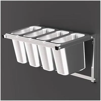 Imagen del producto de Juego de estanterías para especias de montaje en pared, organizador de acero inoxidable para cocina, restaurante, buffet y almacenamiento