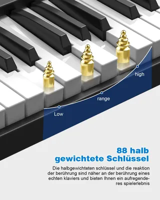 Immagine prodotto di Tastiera pieghevole con 88 tasti - Tastiera - Tastiera per pianoforte - Pianoforte digitale - Pianoforte elettronico - Pieghevole a 180°