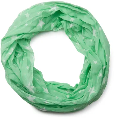 Produktbild von styleBREAKER seidiger Sterne Muster Loop Schlauchschal, Crash and Crinkle, Tuch, Uni 01016093