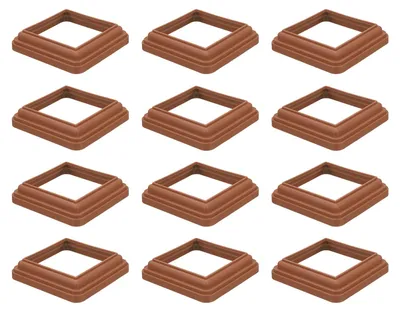12 Pfostenschuhe, Kunststoff, 10,2x10,2 cm, rot