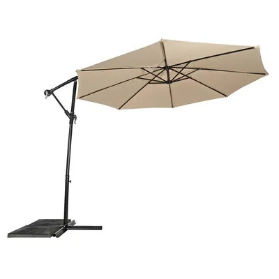 Produktbild von Lesli Living Ampelschirm + Kreuzfuß-Ständer "Gemini Ecru" Ecru ø300cm