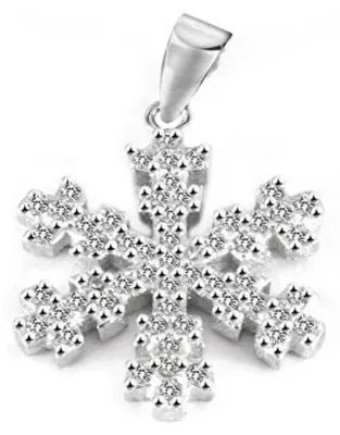 Image de Pendentif argenté à la mode Flocon de neige AGH679