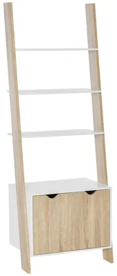 Produktbild von HOMCOM Standregal Bücherregal 3 stufiges Büroregal Lagerregal Eiche Weiß
