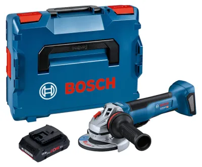 Immagine prodotto di Smerigliatrice angolare a batteria Bosch GWS 18V-10 P Professional 18 V 125 mm Brushless + 1 batteria ProCORE da 4,0 Ah + L-Boxx - senza caricabatterie