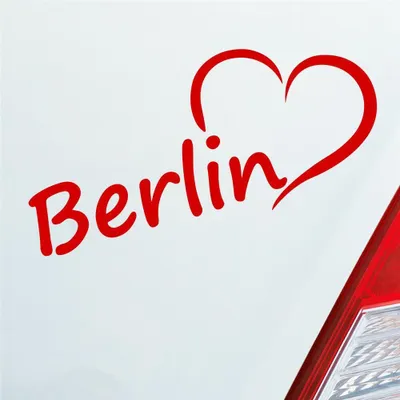 Produktbild von Auto Aufkleber Berlin Herz Stadt City Love Liebe Heart 17,5x8 cm Rot Sticker Heckscheibenaufkleber