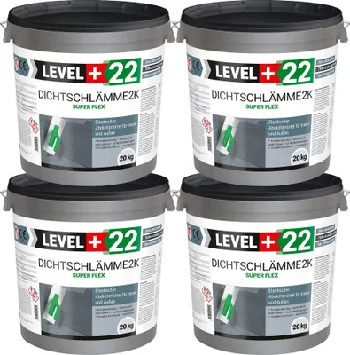 Zdjęcie produktu dla Zaprawa uszczelniająca LEVEL+ Dichtschlämme 2K SUPER FLEX L+22 - 80KG