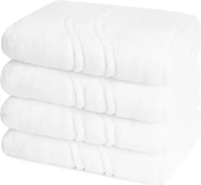 Produktbild von Ross Cashmere feeling 4 X Handtuch im Set Walkfrottee aus Baumwolle 520 g/m², Weich saugstark mit Aufhänger Kordel, Wellenmuster und gewebte Bordüre elegant