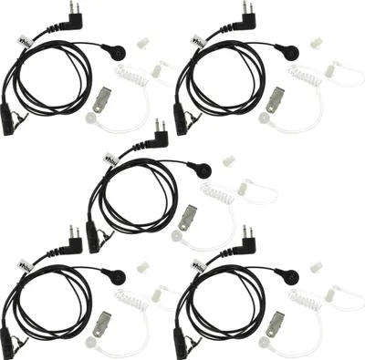 Produktbild von vhbw 5x Headset kompatibel mit Motorola Radius P110 Funkgerät - transparent, schwarz, Akustikschlauch