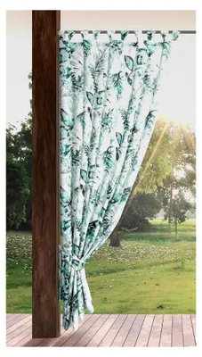 Produktbild von Wasserdichte Outdoorvorhänge für Terrasse und Balkon (Weiß+Grün, 155 x 240 cm)