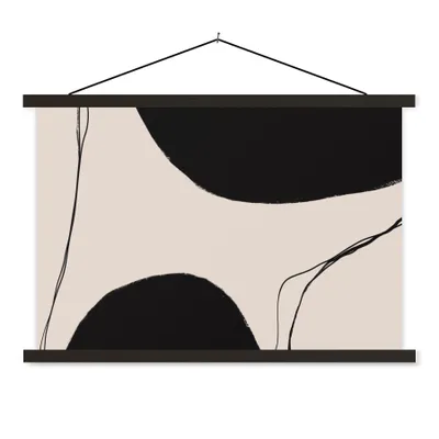 Produktbild von MuchoWow® Textilposter Pastell - Schwarz - Minimalismus 150x100 cm mit schwarzem Rahmen - Schlafzimmer
