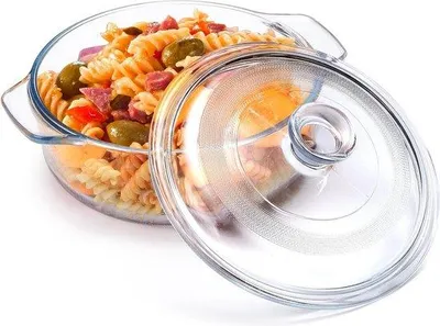 Image de Récipient en verre pour la cuisson des aliments avec poignées, idéal pour les herbes aromatiques, couvercle allant au four, YGW-1