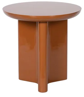 Productafbeelding van Atmooz Flux bijzettafel – Ø 50 x H 50 cm – Amberbruin – Hoogglanzende lak – Luxe bijzettafel – Modern design – Ronde salontafel