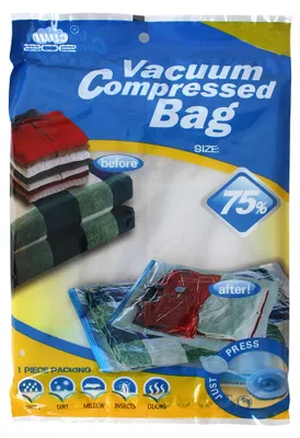 Produktbild von Robuster Vakuumbeutel zur platzsparenden Aufbewahrung von Kleidung und Textilien, 60 x 80 cm