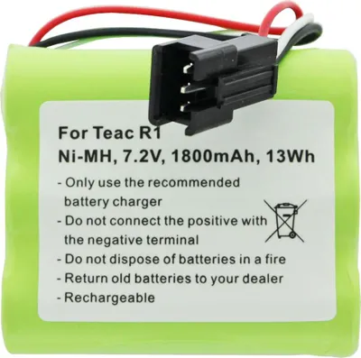 Produktbild von Akku passend für Teac R1 Akku, BP-R1EU, BP-R12EU, BP-R1EU, BP-R2, BP-R5, 7,2V 1800mAh