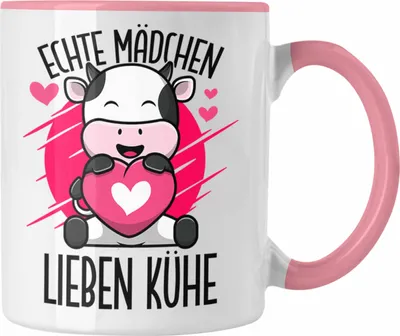 Produktbild von Trendation - Tasse Kuh Liebhaber Lustige Geschenkidee für Mädchen Kühe (Rosa)