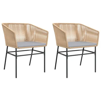 Produktbild von Gartenstühle 2 Stk. mit Kissen Braun Poly Rattan