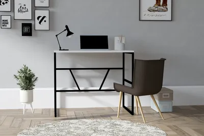 Produktbild von Skye Decor, Monea - White, Schreibtisch, Weiß, 100 % MELAMINBESCHICHTETE SPANPLATTEN, 90 x 74 x 60 cm