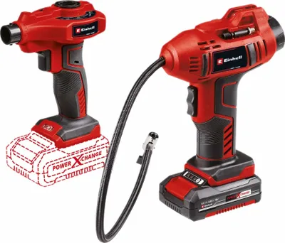 Produktbild von Einhell Akku-Kompressor CE-CC 18 Li + Akku-Luftpumpe CE-AP 18 Li Power X-Change, 18 V, inkl. 2 Ah Akku und Ladegerät, 2070111