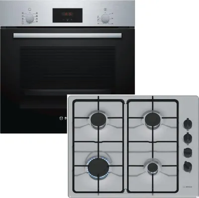 Produktbild von Herdset BOSCH Backofen Schnellaufheizung + Gaskochfeld Starkbrenner autark 60 cm