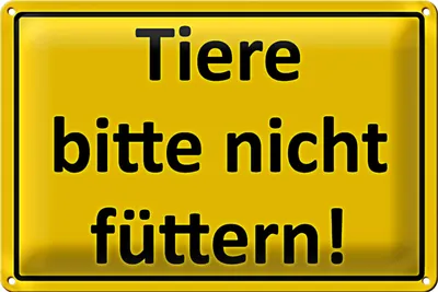 Produktbild von Blechschild Warnschild 30x20cm Tiere bitte nicht füttern
