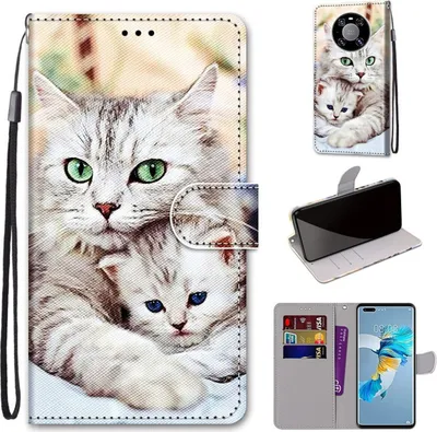 Produktbild von König Design Hülle kompatibel mit Huawei Mate 40 Pro Kunstleder Handyhülle - Handy Case Mehrfarbig