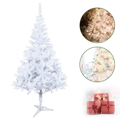 Immagine prodotto di Yakimz Albero di Natale decorazione di Natale in plastica con supporto 120cm bianco