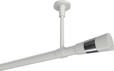 Produktbild von Interdeco Gardinenstange / Vorhangstange Weiß, Typ Sonette Tanara (Konus Bicolor) ohne Ringe, Deckenmontage, 20 mm Ø 1-läufig, 260 cm