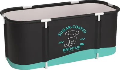 Produktbild von Aga Tragbare Badewanne, faltbare Badewanne für Erwachsene, drinnen und draußen, heißes Spa, Eisbad, 120 x 60 x 50 cm, Schwarz