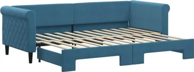 Imagen del producto de vidaXL Somier convertible azul, 80x200 cm, tapizado en terciopelo