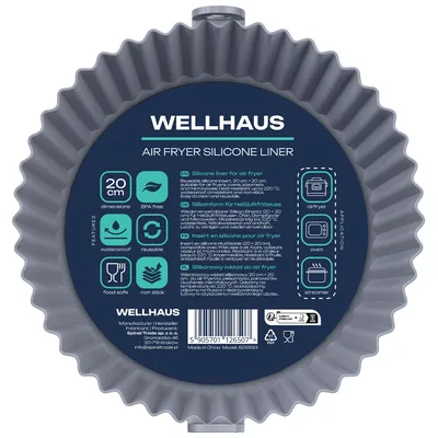 Productafbeelding van WELLHAUS siliconen inzetstuk voor airfryer, 20 cm, BPA-vrij, antiaanbaklaag, geschikt tot 220°C