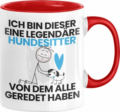 Produktbild von Hundesitter Geschenk Tasse Lustige Geschenkidee Geburtstag für Hundesitter Ich Bin Dieser Legendäre Hundesitter Von Dem Alle Geredet Haben Kaffee-Becher (Rot)