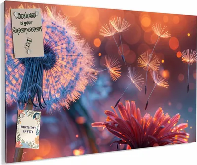 Produktbild von Magnettafel 90x60cm magnetisch & beschreibbar Metall-Board - Pusteblumenglühen