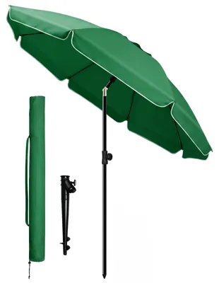Produktbild von VOUNOT® Sonnenschirm Strandschirm 200cm mit Tragetasche und Bodenanker Grün