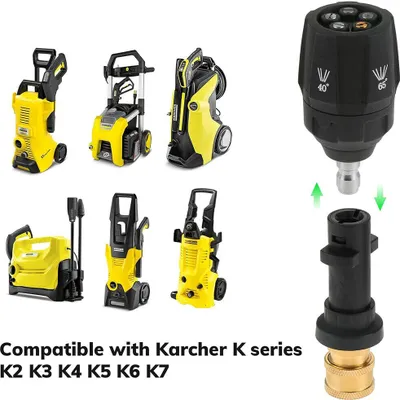 Produktbild von Hochdruckreiniger Karcher K-Serie Pistolenkopf, 5-in-1 Düsenkopf Rotary Turbo Hochdruckreiniger Düse 1/4 Zoll für Karcher New Model
