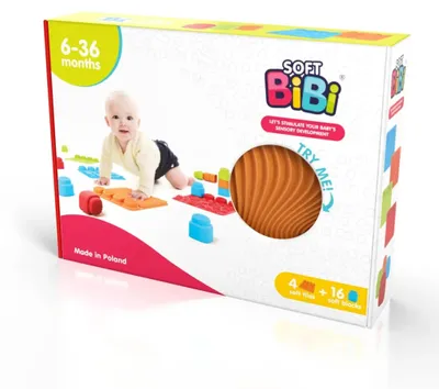 Productafbeelding van Sensorische speelset met Soft BiBi blokken, 20 stuks - Meli, geschikt vanaf 6 maanden