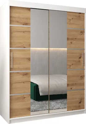 Produktbild von Kleiderschrank, Schiebetürenschrank Schlafzimmer, Schrank mit Spiegel VERONA 4 150 cm