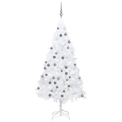 Produktbild von Maison Exclusive - Künstlicher Weihnachtsbaum mit Beleuchtung & Kugeln Weiß 180 cm