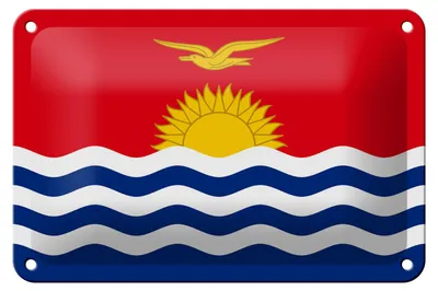 Produktbild von Blechschild Flagge Kiribatis 18x12cm Flag of Kiribati Dekoration