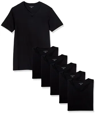 Produktbild von A. Essentials Unterhemden Herren mit V-Ausschnitt, Atmungsaktiv, Baumwolle, 6er-