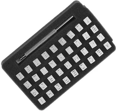 Produktbild von Lederstempel Set aus Stahl - 36 Teile - Ergonomischer Griff - 3/6 mm - Für Lederarbeiten - Komfortabel