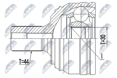 Produktbild von NTY Gelenksatz Antriebswelle Radseitig Vorne für VW Crafter Kastenwagen (SY, SX) NPZ-VW-044