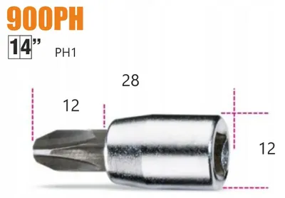 Obrázok produktu pre Beta 900/PH1 Nástrčok s hrotom Phillips 1/4 PH1