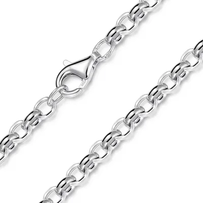 Image de MATERIA by Matthias Wagner Chaîne à pois en argent 925 4mm Collier homme femme 40-70 cm rhodié ovale K67