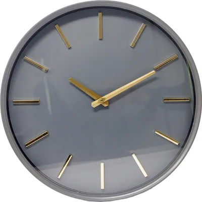 Produktbild von B&S Wanduhr Analog Kunststoff rund Ø 35.5 cm dunkelgrau modern