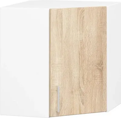 Immagine prodotto di Mobile angolare superiore TRIVORA - 60x60 cm, bianco / rovere sonoma