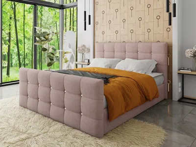 Obrázek produktu pro Americká manželská postel 140x200 TORNIO - růžová + topper