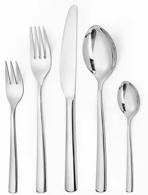 Productafbeelding van Ibenzoa® Bestekset voor 12 personen – roestvrij staal, complete set met messen, vorken, lepels en dessertvorken, vaatwasmachinebestendig, ergonomisch ontwerp